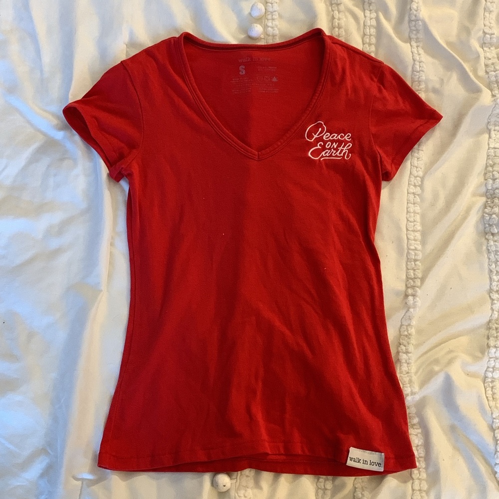Walk in love. embroidered tee